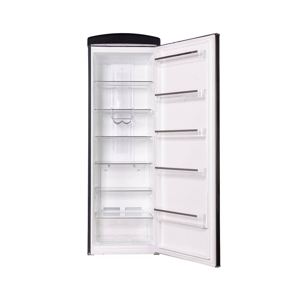 Black Retro Single Door Refrigerator with Frost Free Technology