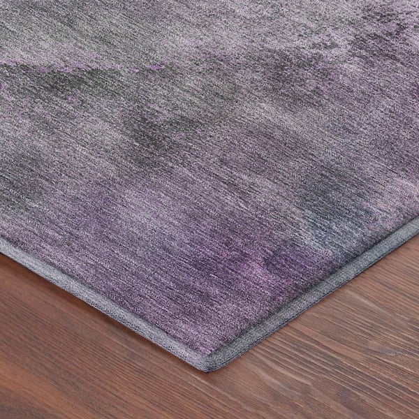 Mayfield Premium Machine Washable Abstract AMF2307 Plum 2 ft. x 3 ft. Accent Rug