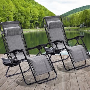 Sonkuki Folding Zero Gravity Metal Frame Recliner Outdoor Lounge 