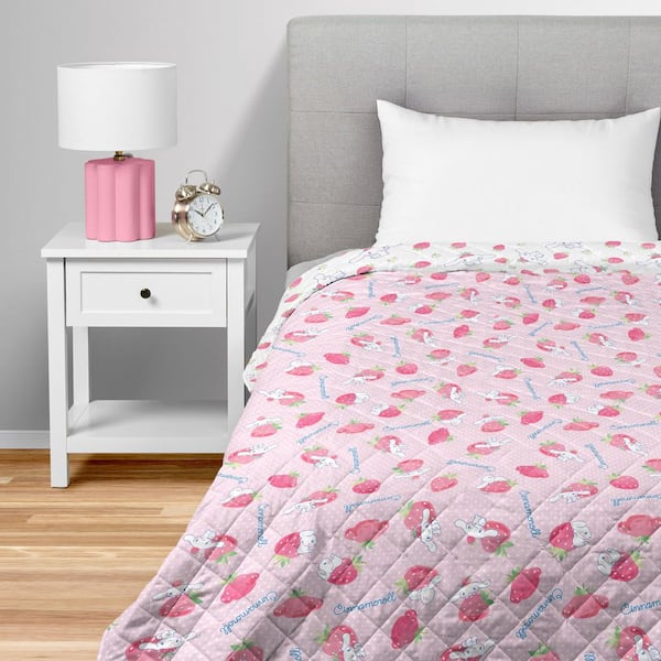 Cinnamoroll Strawberry Polkadot Quilted Multicolor Throw Blanket 60 x 80 in.