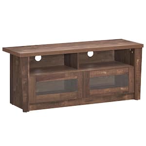 47.5 in. Coffee TV Stand Entertainment Center Hold up to 55 in. TV with 2-Shelves and 2-Door Cabinents