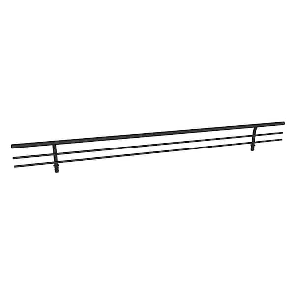18 in. W Matte Black Steel Wire Shoe Fence Rail for Angled Closet Shoe Shelves, Fits up to 2-Pairs