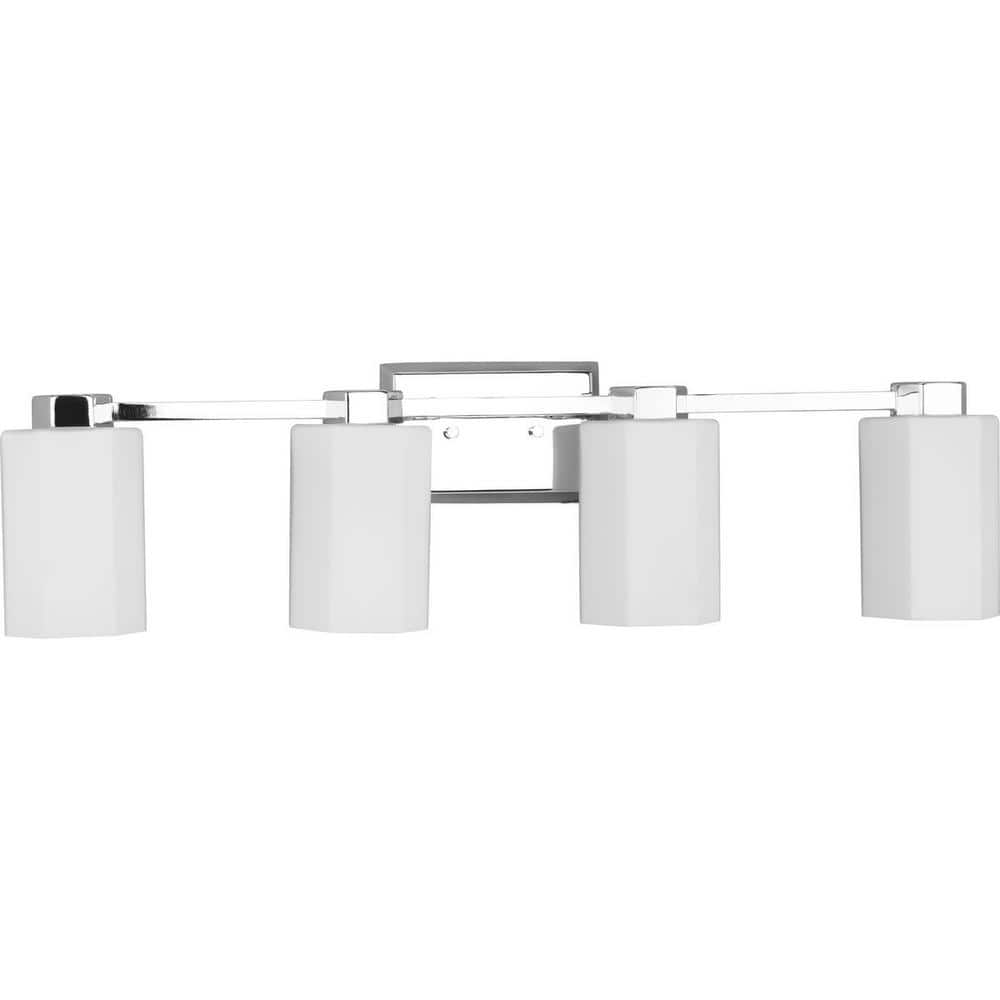 Lexie Polished Chrome 3-Light Vanity with Opal Glass Shades