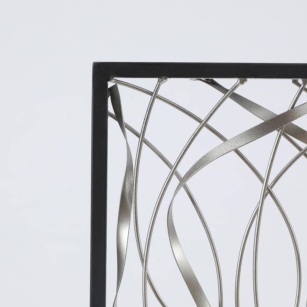 Large Silver and Black Metal Infinity Wall Sculpture