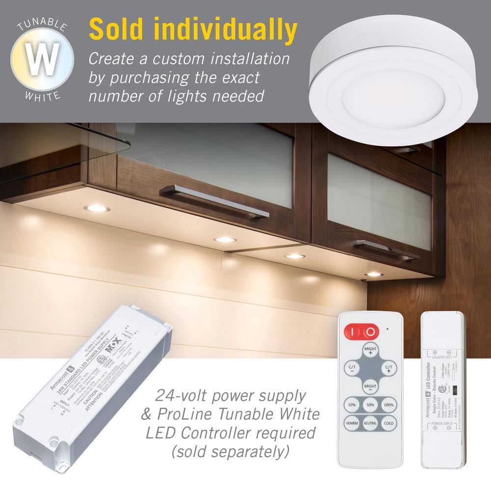 Black Metal Dimmable LED Under Cabinet Puck Light