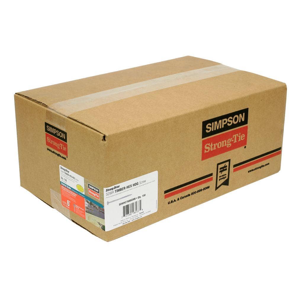 0.276 in. x 6 in. Strong-Drive SDWH Timber-Hex HDG Wood Screw (150-Pack) price history on PriceWatchPro