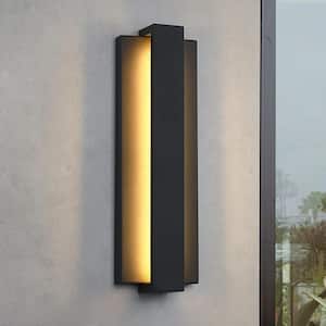 Reflect 24 in. Black Modern LED Outdoor Wall Sconce Light