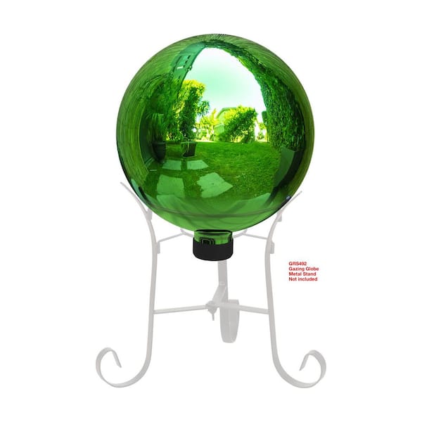 Alpine Corporation - 10 in. Diameter Indoor/Outdoor Glass Yard Decoration, Gazing Ball Green