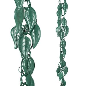Monarch Aluminum Cascading Leaves Rain Chain, 8.5 ft. Length (Green)