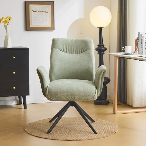 Winado Velvet Fabric Swivel Adiustable Height High Leg Task Chair in Mint-Green with Spread Arms