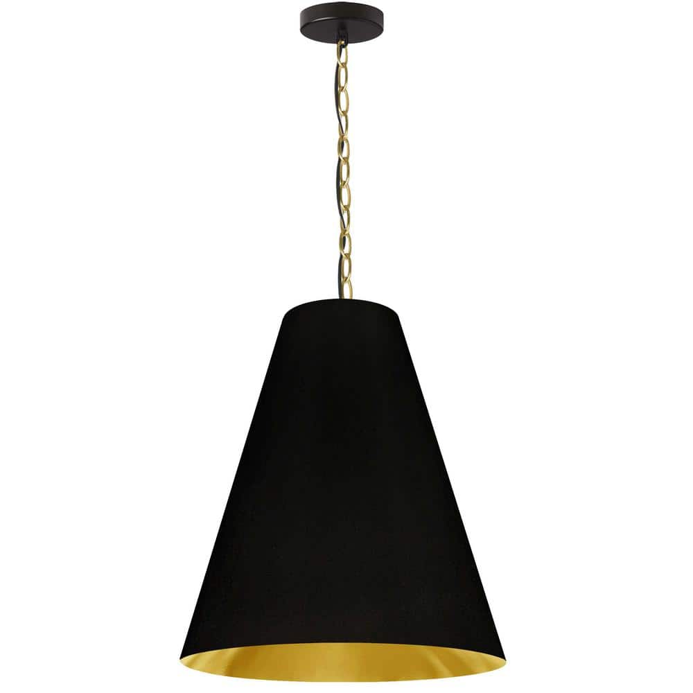 Transitional Aged Brass 20" Drum Pendant Light with Clear Shade
