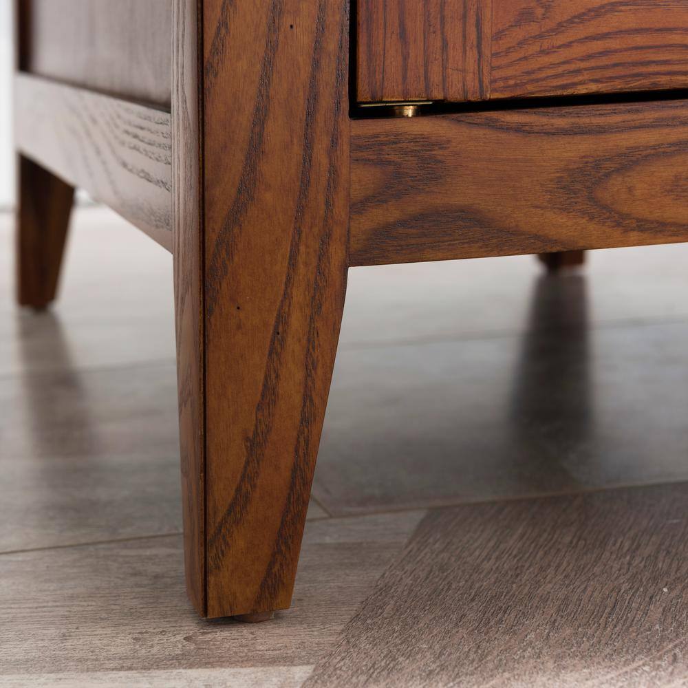 Russet Solid Wood Mission Cabinet End Table with Storage