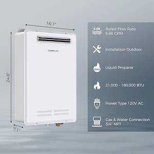 Pro 6.86 GPM 180,000 BTU Natural Gas Indoor Tankless Water Heater