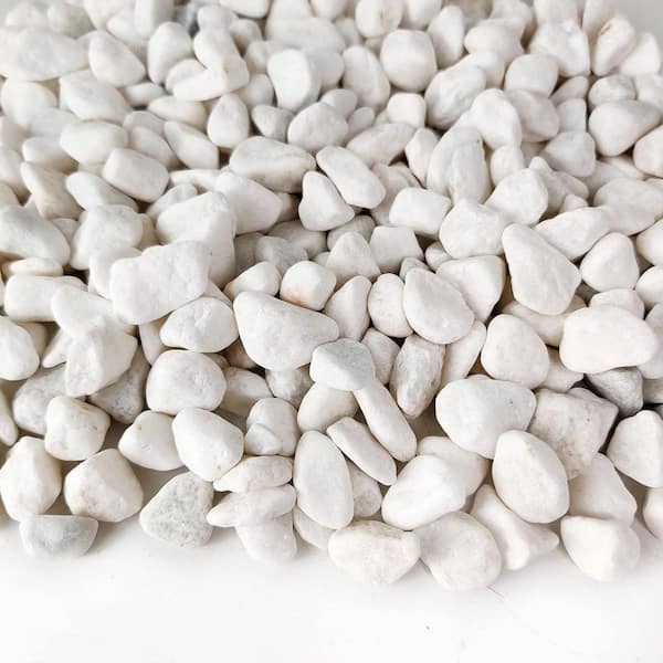 SenQWFa 1/2 in. White Matted Pebbles for Outdoor Garden, Landscape, Walkway and Aquarium Decor 18 lbs. Bag