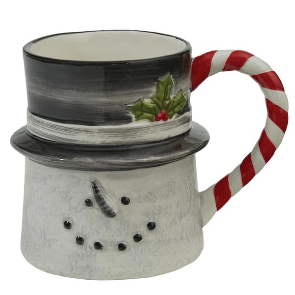 Park Designs Sketchbook Snowman 18 oz. Off-White Ceramic Mug - (Set of 4)