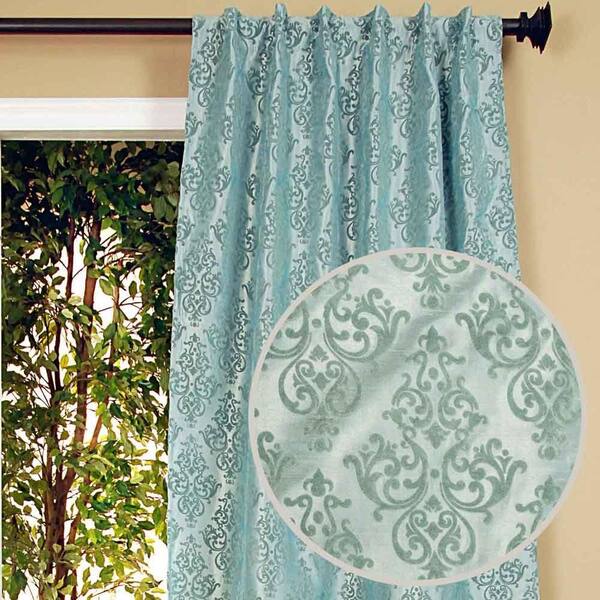 Home Decorators Collection Sheer Pari Blue Back Tab Curtain-DISCONTINUED