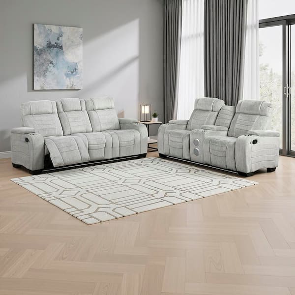 Lazzara Camilla 84 in W Pillow Top Arm Microfiber Rectangle 2