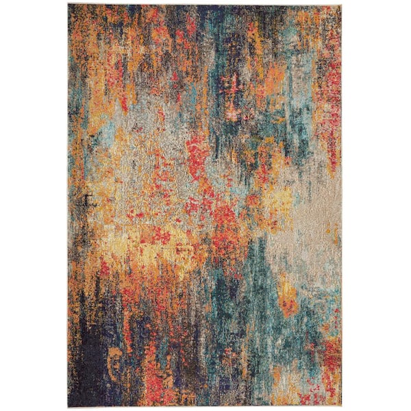 Nourison Celestial Multicolor 4 ft. x 6 ft. Abstract Bohemian Area Rug