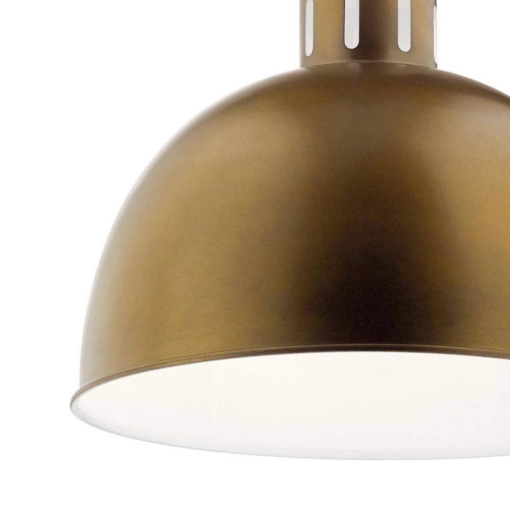 Zailey Black and Brass Glass Wall Sconce with Dome Shade