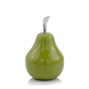 Metal Green Decorative Pear Tabletop Sculpture