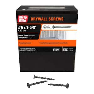 #6 x 1-5/8 in. #2 Phillips Bugle Head Coarse Thread Drywall Screws 5 lb. Box