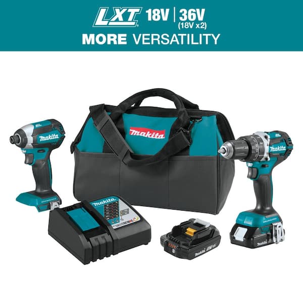 Makita - 専用　4台 Makita 18V LXT Lithium-Ion Brushless Cordless Hammer Drill