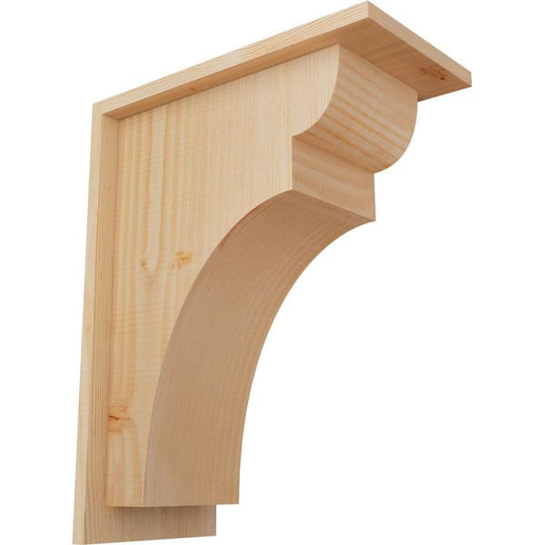 Ekena Millwork 7-1/2 in. x 14 in. x 18 in. Douglas Fir Yorktown Smooth Corbel with Backplate