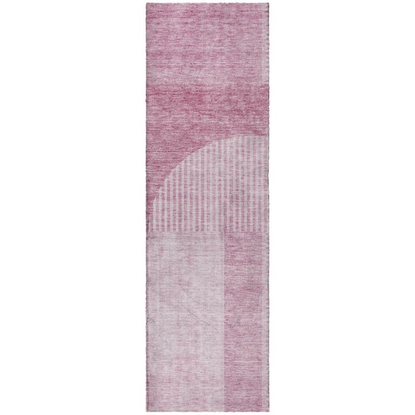 Dream Shag Premium Machine Washable Abstract ADS711 Blush 2 ft. x 7 ft. Runner Rug