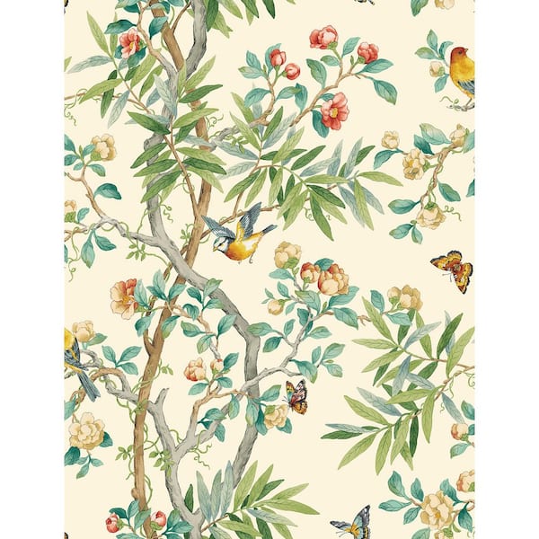 Kimono Vine Multi Vinyl Peel and Stick Wallpaper Roll (Covers 30.75 sq. ft.)