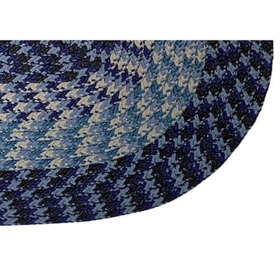 Alpine Collection 3-Piece Navy Stripe Braided Rug Set - (36" x 54" : 18" x 54" : 18" x 28")