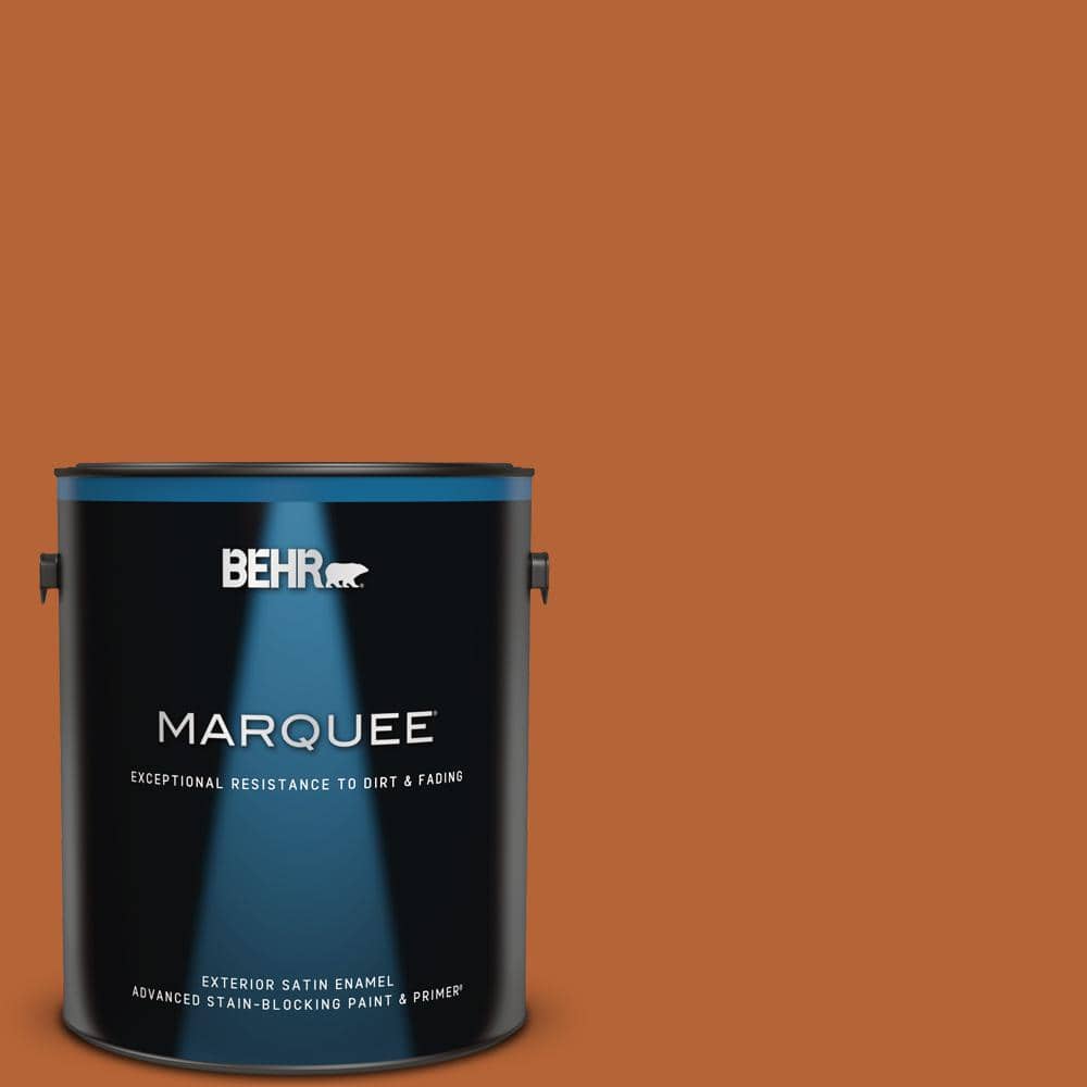 Behr Marquee 1 Gal 250d 7 Caramelized Orange Satin Enamel Exterior Paint Primer 945301 The Home Depot