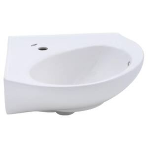 Cornice 22 in. Pedestal Top Sink Basin with Single Hole in White