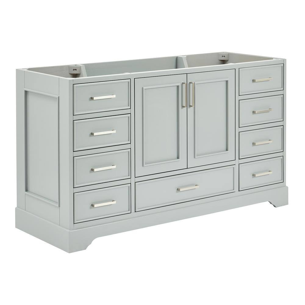 Stafford 61" Gray Hardwood Single Freestanding Vanity Cabinet