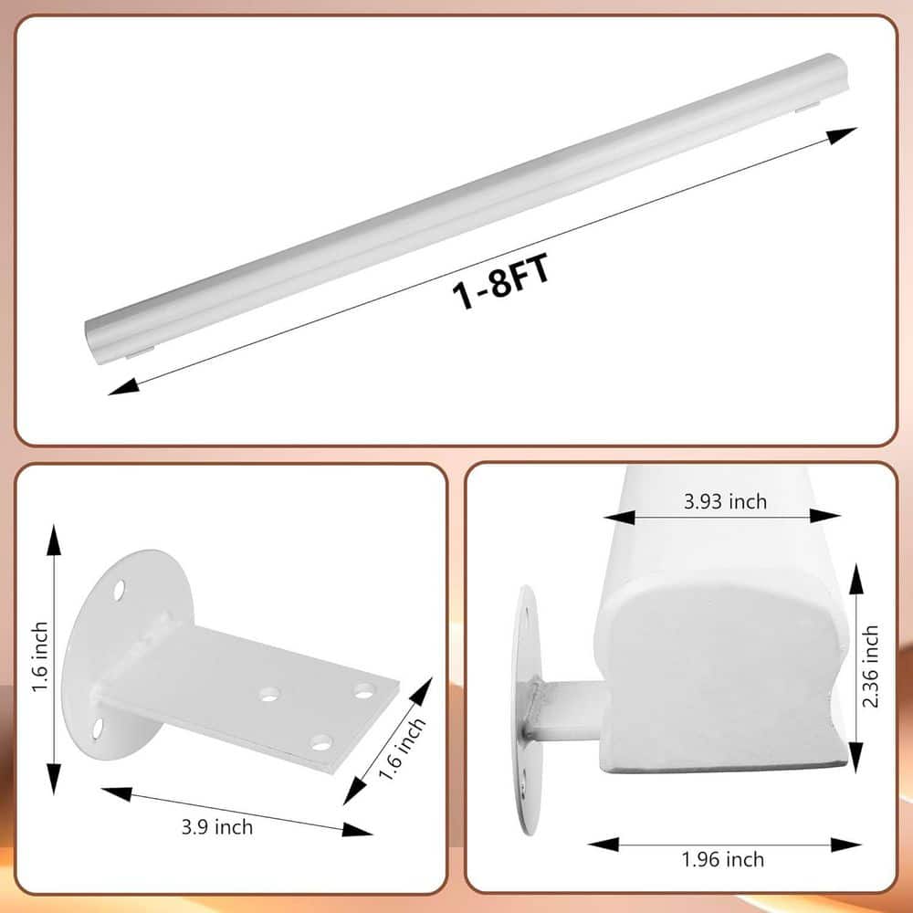 7 ft. 30 in. H x 4 in. W Brown Wood Stair Railing Kit, Non-Slip Wall-Mounted Grab Bar for Elderly Safety price history on PriceWatchPro