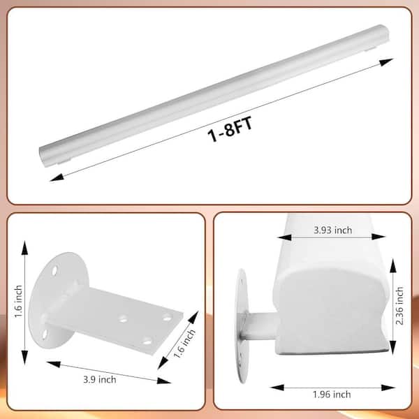 7 ft. 30 in. H x 4 in. W Brown Wood Stair Railing Kit, Non-Slip Wall-Mounted Grab Bar for Elderly Safety