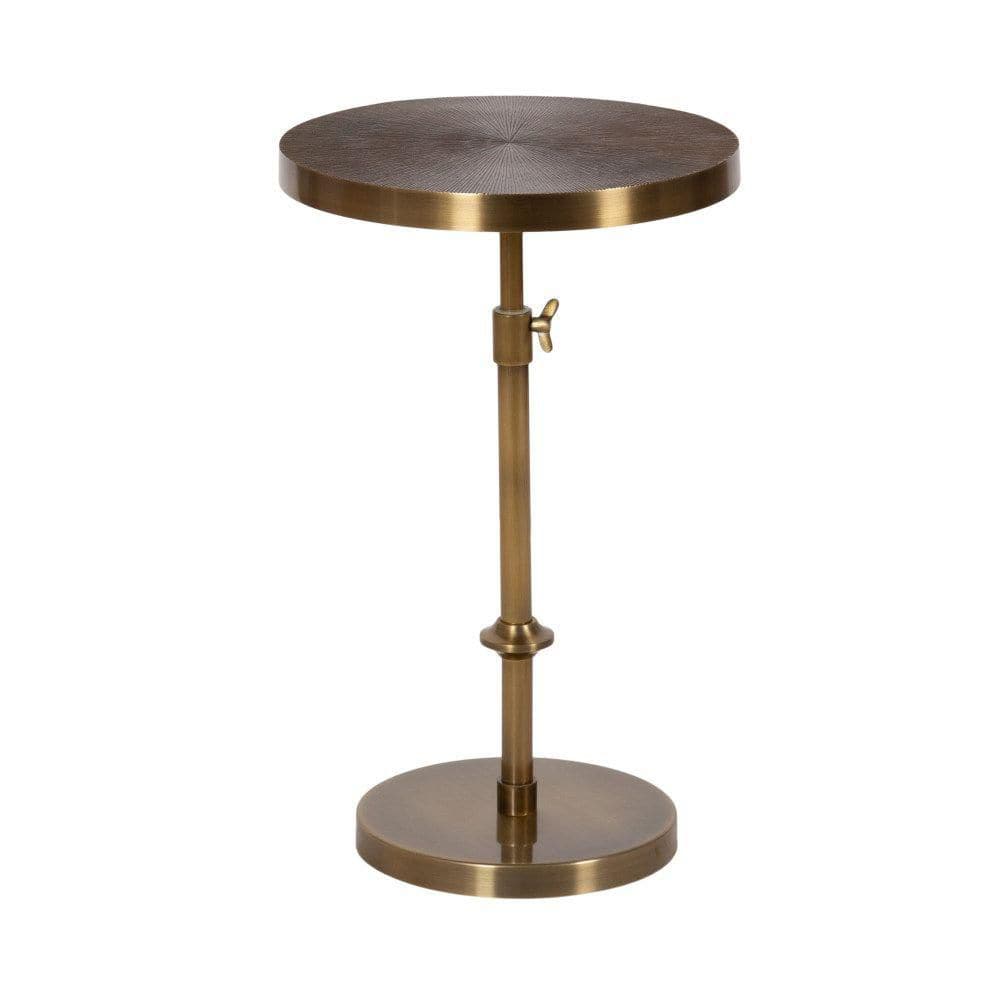 Engles 14 in. Gold Round Metal End Table