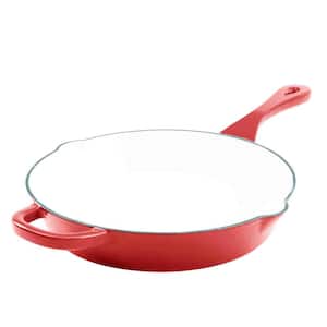 Artisan 8 in. Cast Iron Nonstick Skillet in Scarlet Red with Pour Spout