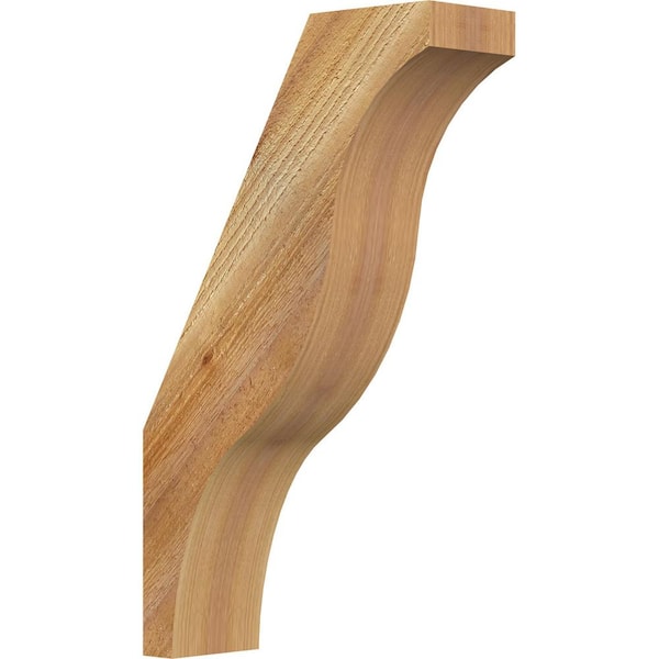Ekena Millwork 4"W x 12"D x 20"H Funston Rough Sawn Knee Brace, Western Red Cedar