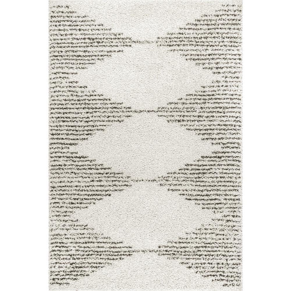 Scarlette Abstract Diamond Shag Off White 8 ft. 10 in. x 12 ft. Area Rug price history on PriceWatchPro