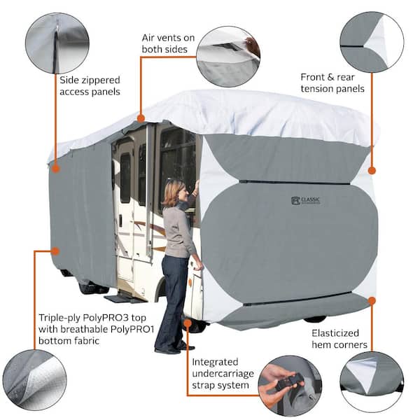 Classic Accessories PolyPro III 492 in. x 105 in. x 126 in. Class A RV Cover