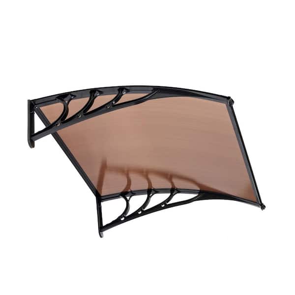 Winado 39.5 in. Polycarbonate Awning in Brown