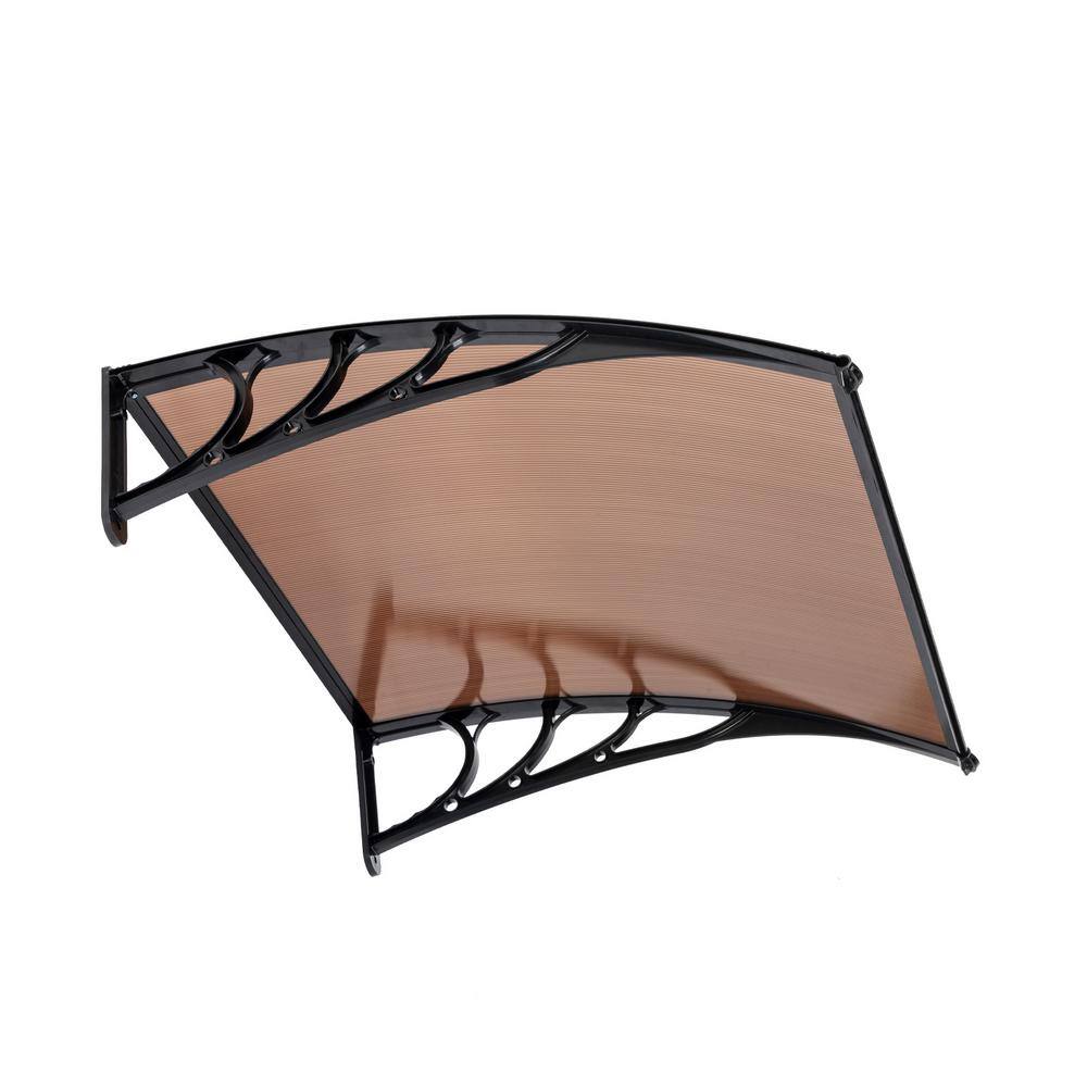 Winado 39.5 In. Polycarbonate Awning In Brown 787562135837 - The Home Depot