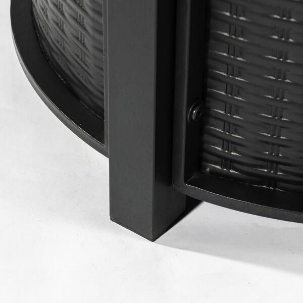 Black 2 in 1 30 in. Round Propane Fire Pit Table, 40,000 BTU Steel