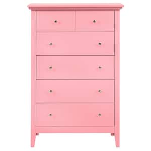 Hammond 5-Drawer Pink Chest of Drawers (48 in. H x 32 in. W x 18 in. D)