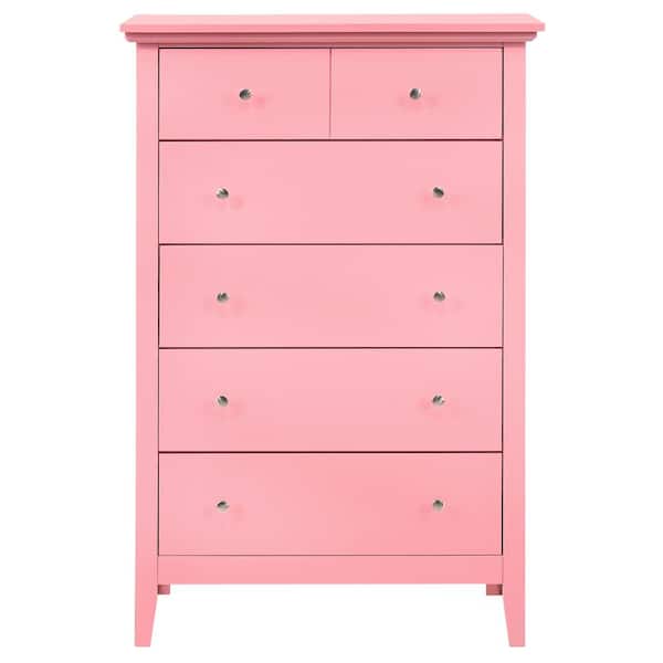 Hammond 5Drawer Pink Chest of Drawers (48 in. H x 32 in. W x 18 in. D