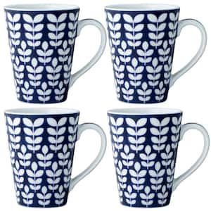 Bluefjord 12 fl. oz. (Blue) Porcelain Mugs, (Set of 4)