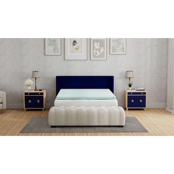 OMNE SLEEP Plush 3 in. Queen Memory Foam Cooling Mattress Topper