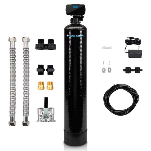 PRO+AQUA Whole House Well Water Filtration System Filters Iron Sulfur Manganese and More 1 in. Digital Valve 1 cu. ft.