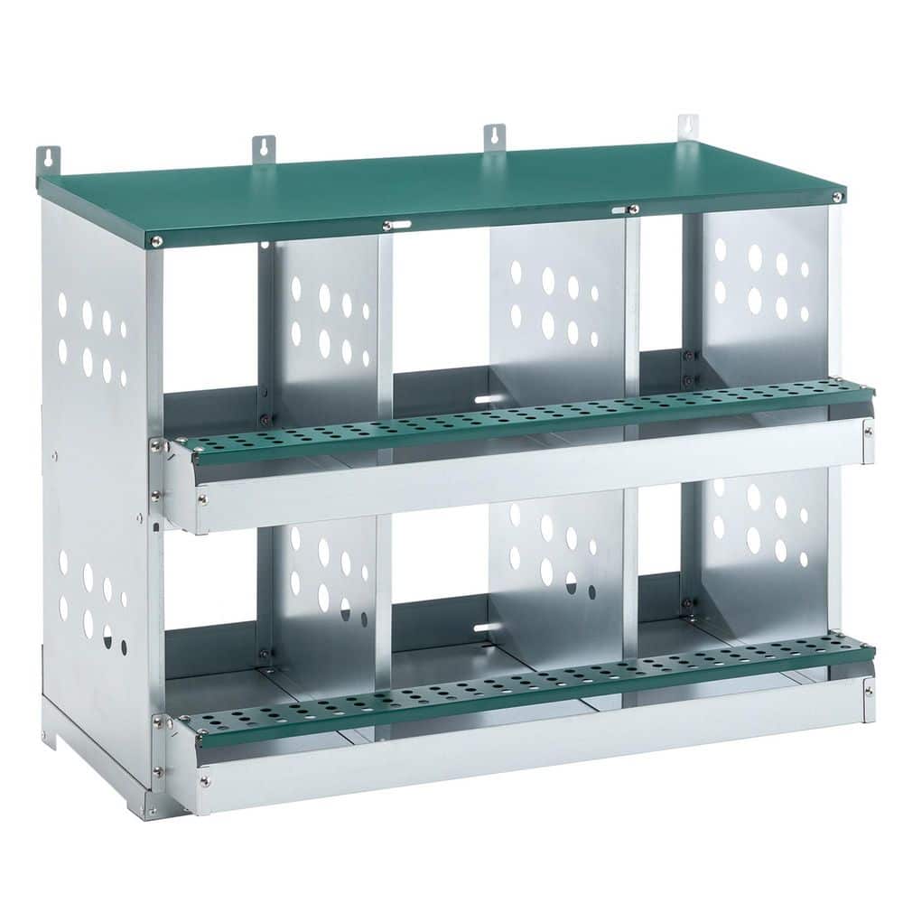 Avex Green 25.59 in. H x 33.07 in. W x 16.92 in. D Metal Chicken Coops 6 Compartment Nesting Box price history on PriceWatchPro
