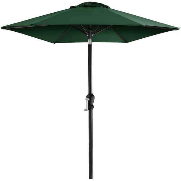 Unbranded 10 ft. Steel Market Patio Umbrella in Green with Push Button Tilt